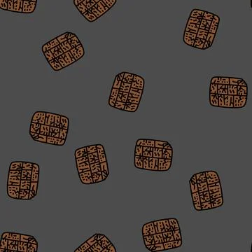 Writing human evolution vector seamless pattern Stock Illustration