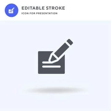 Writing icon vector, filled flat sign, solid pictogram isolated on white, log 스톡 일러스트