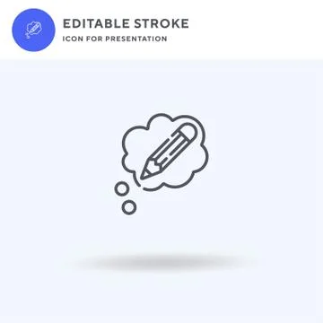 Writing icon vector, filled flat sign, solid pictogram isolated on white, logo Illustrazione stock