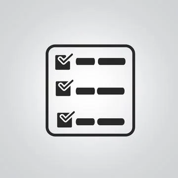 Writing icons, a checklist icon with a silver background Stock Illustration