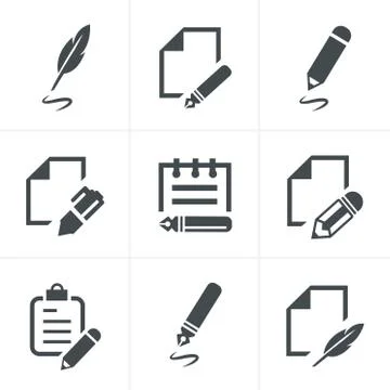 Writing icons Stock Illustration