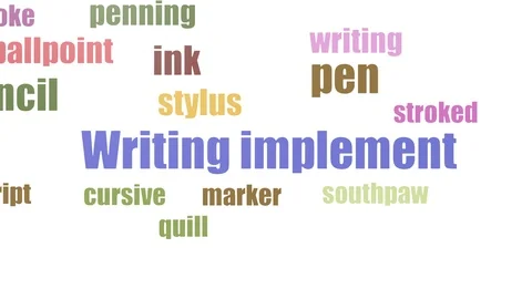 Writing Implement Word Cloud Animated Isolated Stock Footage 103560385