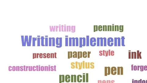 Writing Implement Word Cloud Animated On White Background Stock Footage 103562642