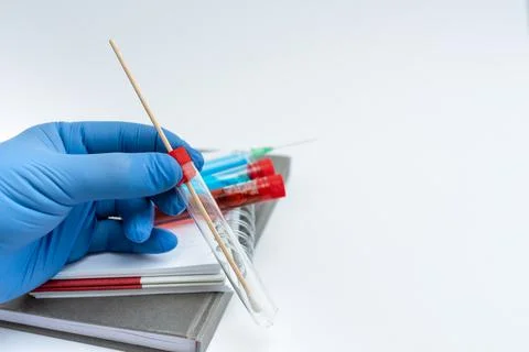 Writing Important Medical Notes Laboratory Testing New Virus Medicine Disease Foto stock