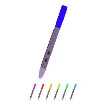 Writing interactive whiteboard pen vector cartoon graphic 스톡 일러스트
