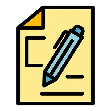 Writing interface icon color outline vector Stock Illustration