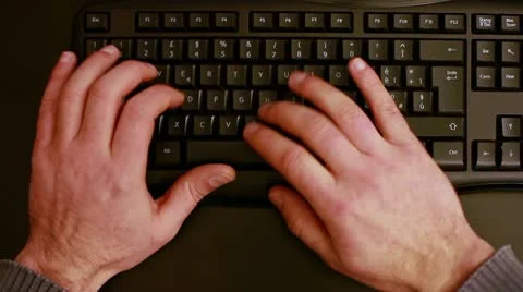 Writing on keyboard Stock Footage