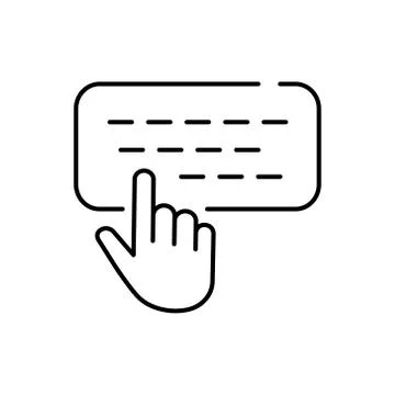 Writing on keyboard line icon on the background. Stock Illustration