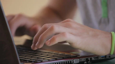 Writing on laptop Stock Footage 38376807