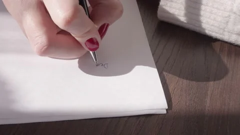 Writing a Letter Stock Footage 144545068