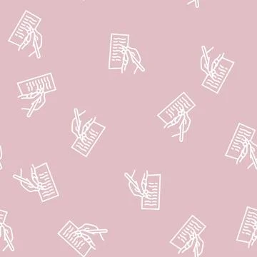 Writing letter line seamless pattern Illustrazione stock