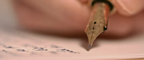 Writing a letter ultra macro Stock Footage