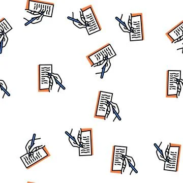 Writing letter vector seamless pattern Illustrazione stock