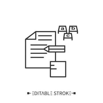 Writing line icon. Editable vector illustration Stock Illustration