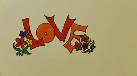 Writing love in stop motion Stock Footage 62305018
