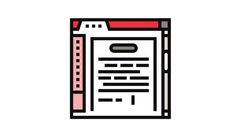 Writing manuals technical writer color icon animation Stock Footage 326105837