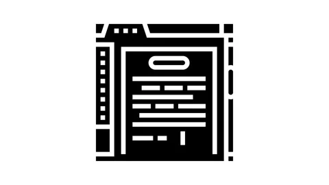 Writing manuals technical writer glyph icon animation Stock Footage 326152613