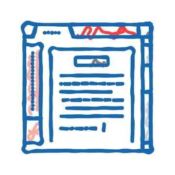 Writing manuals technical writer icon doodle illustration Illustrazione stock