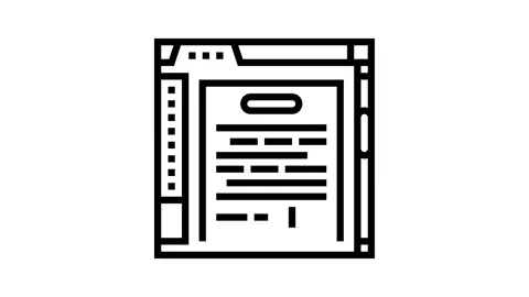 Writing manuals technical writer line icon animation Stock Footage 326131868