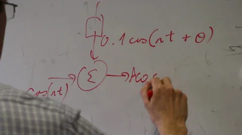 Writing math formula on a whiteboard Stock Footage 35876645