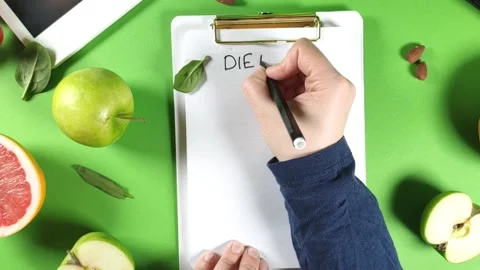 Writing Meal diet plan background Stock Footage 168369823