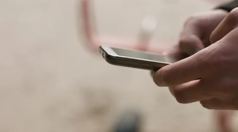 Writing messages on the smartphone Stock Footage