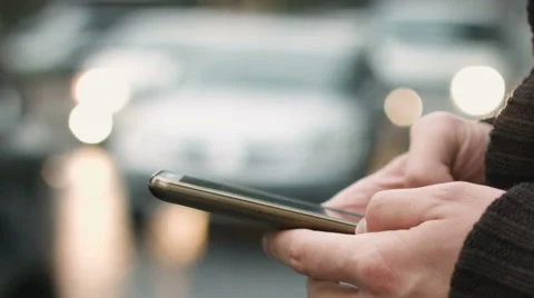 Writing messages on the smartphone Stock Footage 67953608