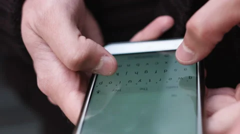 Writing messages on the smartphone Stock Footage