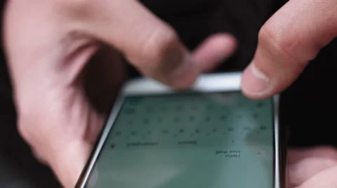 Writing messages on the smartphone Stock Footage