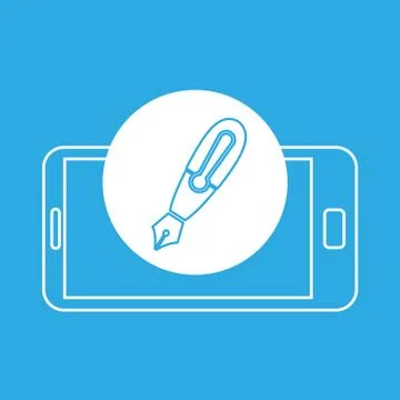 Writing mobile device education Stock-Illustration