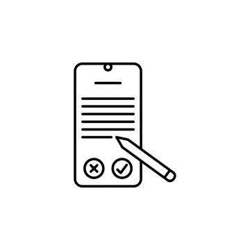 Writing mobile icon. Element of mobile technology icon 库存插图