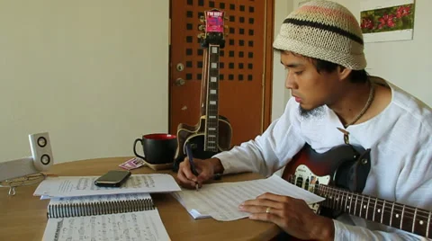 Writing Music Stock Footage 993917