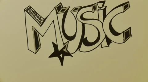Writing Music in stop motion Video stock 62304895