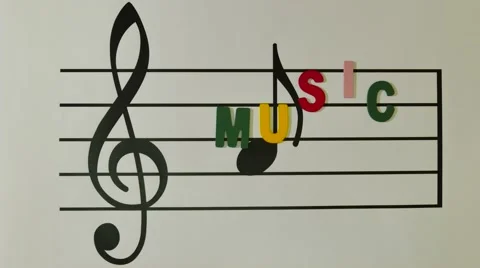 Writing Music in stop motion Stock Footage 62869553