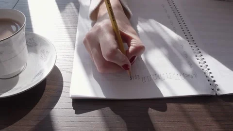 Writing a musical note Stock Footage 144539347