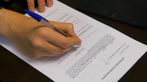 Writing Name On Document Vídeo Stock 97775803