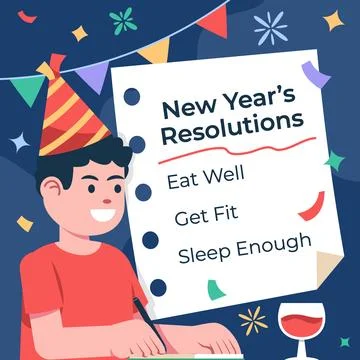 Writing New Year Resolutions Stock Illustration