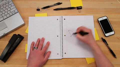 Writing no debt in notebook, top view Stock Footage 34476156