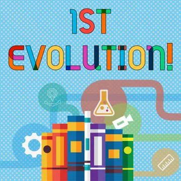 Writing note showing 1St Evolution. Business photo showcasing Change in the 스톡 일러스트