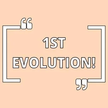 Writing note showing 1St Evolution. Business photo showcasing Change in the Illustrazione stock