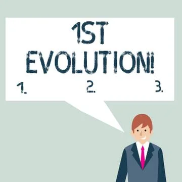 Writing note showing 1St Evolution. Business photo showcasing Change in the 스톡 일러스트