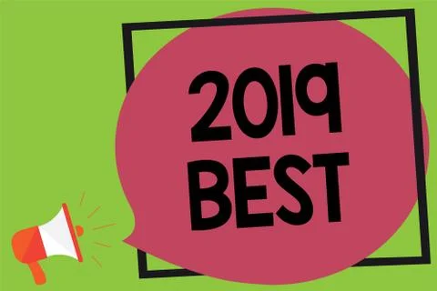 Writing note showing 2019 Best. Business photo showcasing Highest quality don Stock Illustration