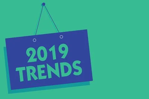 Writing note showing 2019 Trends. Business photo showcasing things that is Stock Illustration