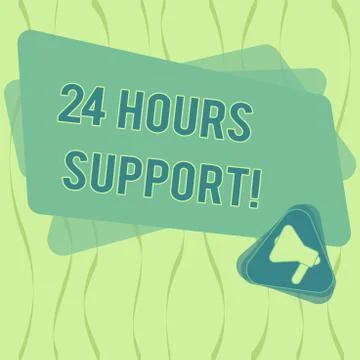Writing note showing 24 Hours Support. Business photo showcasing services Stock Illustration