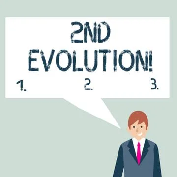 Writing note showing 2Nd Evolution. Business photo showcasing change in the Stock Illustration