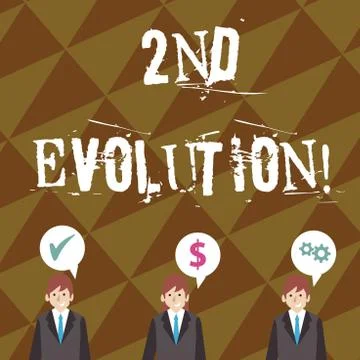 Writing note showing 2Nd Evolution. Business photo showcasing change in the Stock Illustration