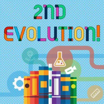 Writing note showing 2Nd Evolution. Business photo showcasing change in the Stock Illustration