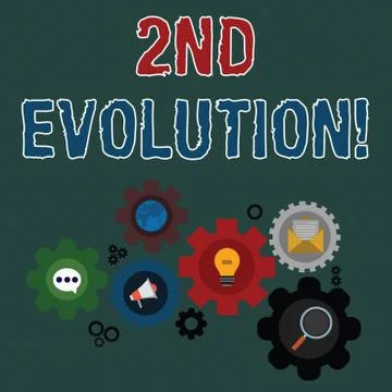 Writing note showing 2Nd Evolution. Business photo showcasing change in the Stock Illustration