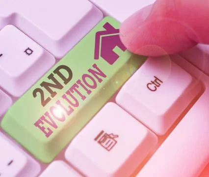 Writing note showing 2Nd Evolution. Business photo showcasing change in the Foto stock