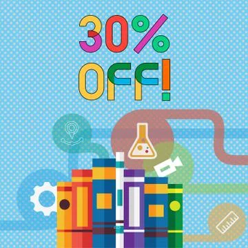 Writing note showing 30 Percent Off. Business photo showcasing 30 percent Stockillustratie